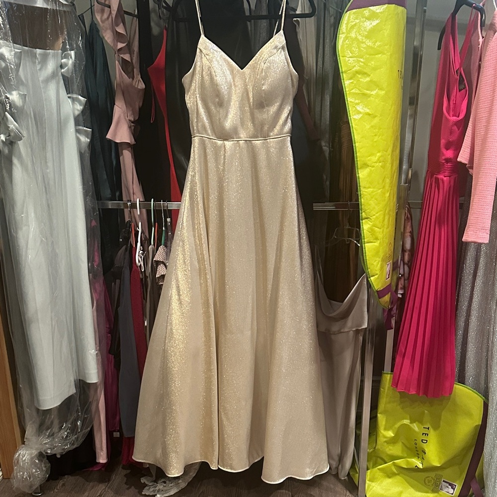 Elegant Cream Spaghetti Strap Dress